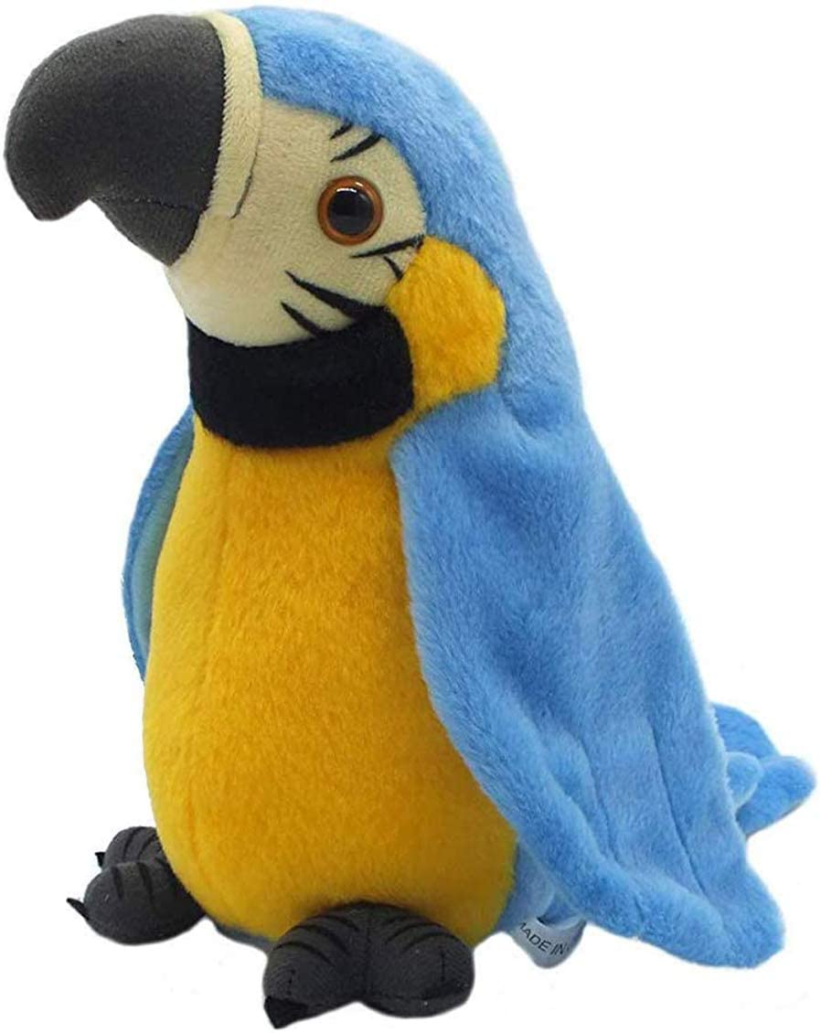Electric Talking Parrot Plush Toy Cute Speaking Record Repeats Waving Wings Gift 