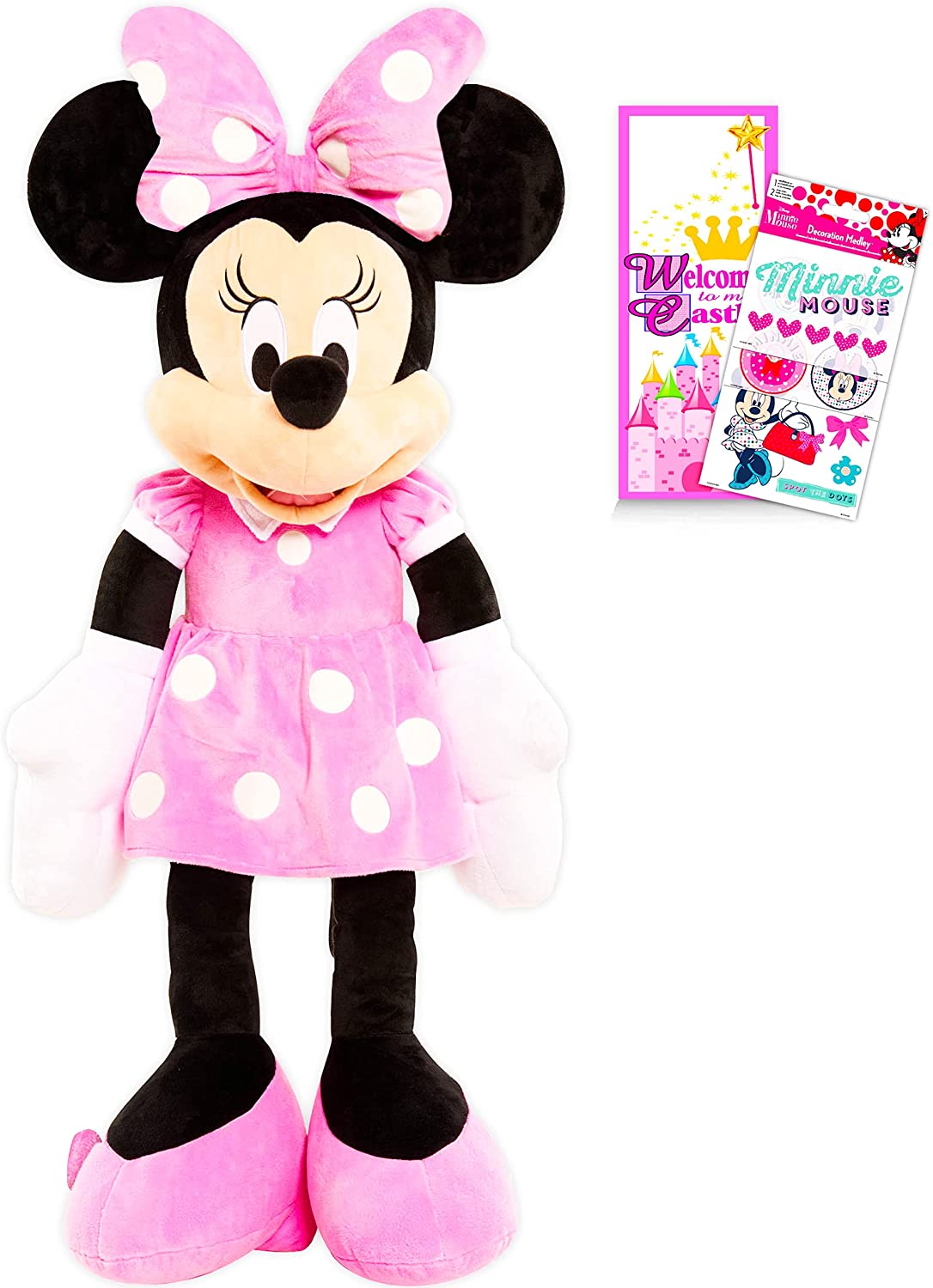 Disney Store Minnie Mouse Plush Pink Super Soft Medium 18" Plush Doll 