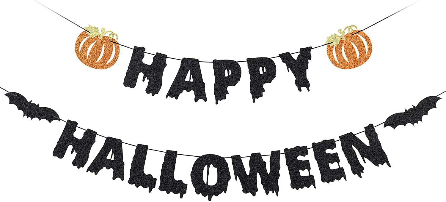 Happy Halloween with Pumpkin Banner Halloween Party Banner for
