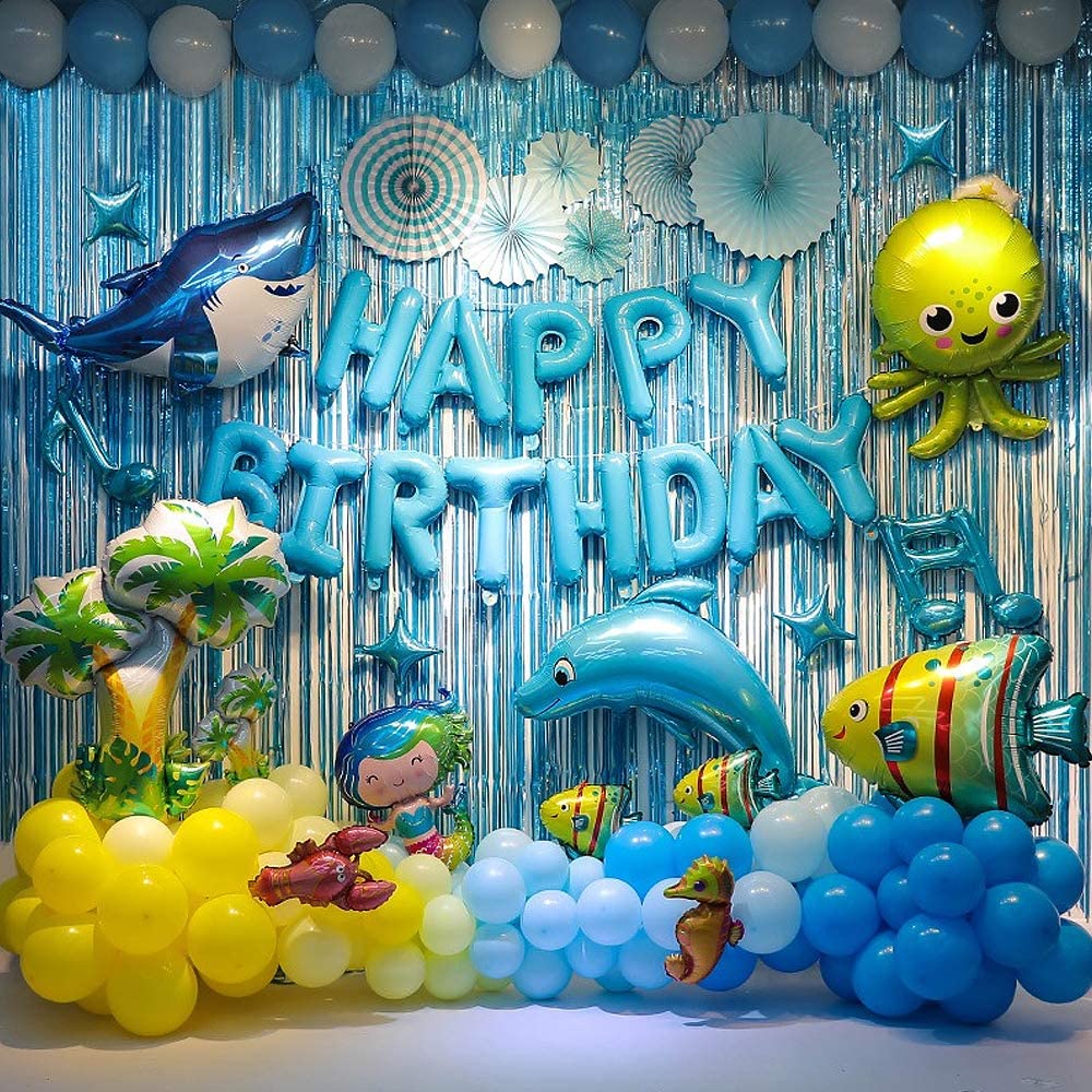 Ocean Theme Party Decoration Set – Shark Birthday Party Backdrop Decorations, Marine Animals Themed Balloon Birthday Party Supplies Sea Animals Themed Birthday Party Decorations For Kids Boys Girls Baby Shower – Homefurniturelife Ocean Theme Party Decoration Set – Shark Birthday Party Backdrop Decorations, Marine Animals Themed Balloon Birthday Party Supplies Sea Animals Themed Birthday Party Decorations For Kids Boys Girls Baby Shower – Homefurniturelife