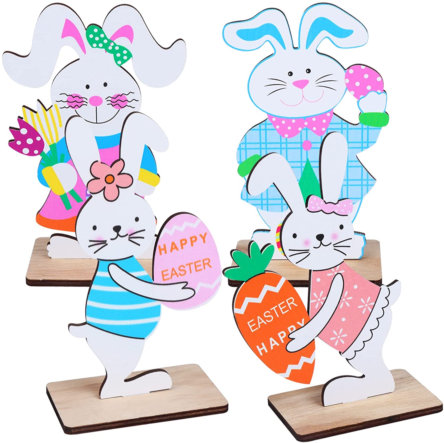 Details about   Easter decor Happy Easter bunny face  table shelf wood sign 