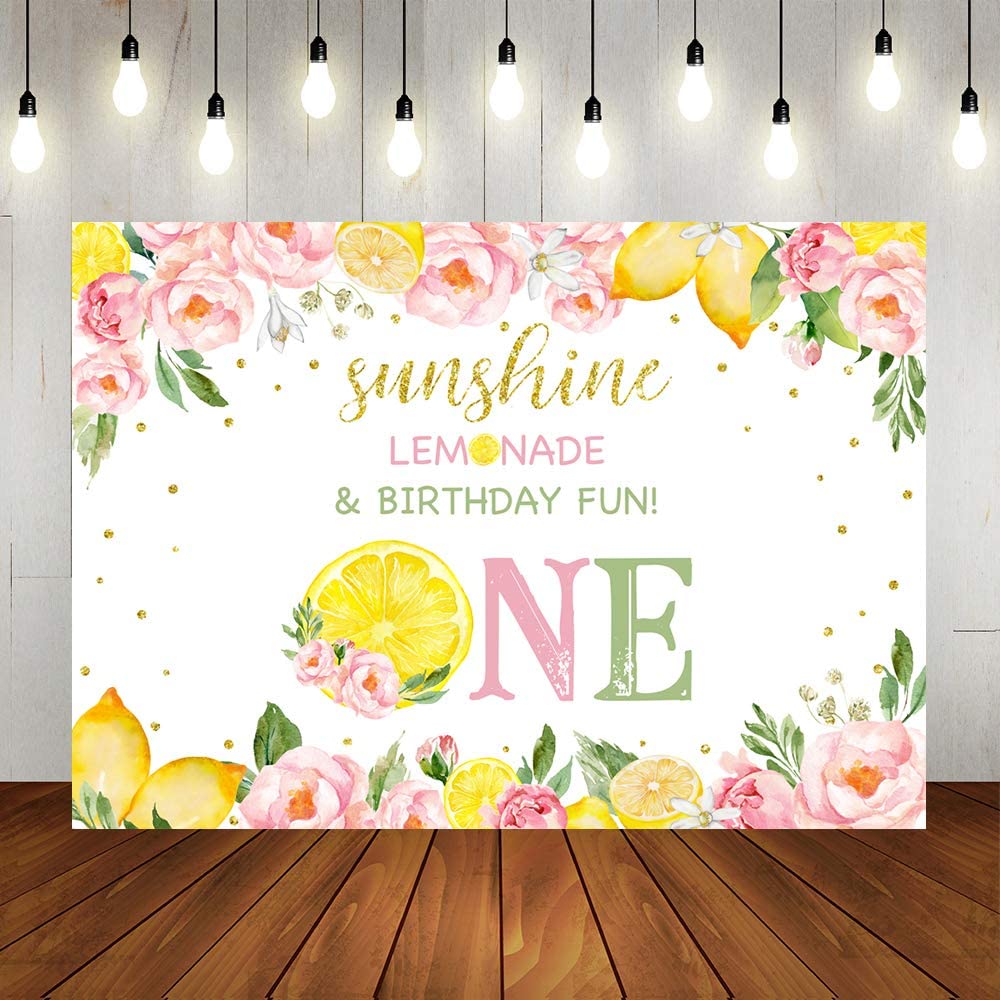 Lofaris Lemonade First Birthday Party Backdrop Girls Sweet One Pink Foral  Lemon 1st Birthday Background Summer Fruits Birthday Party Decorations  Backdrop for Kids 7x5ft – Homefurniturelife Online Store