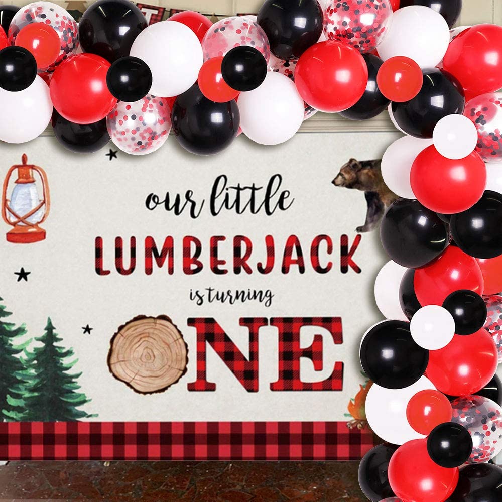 1st BIRTHDAY Little Lumberjack PAPER TABLE COVER ~ Party Supplies Decoration Red 