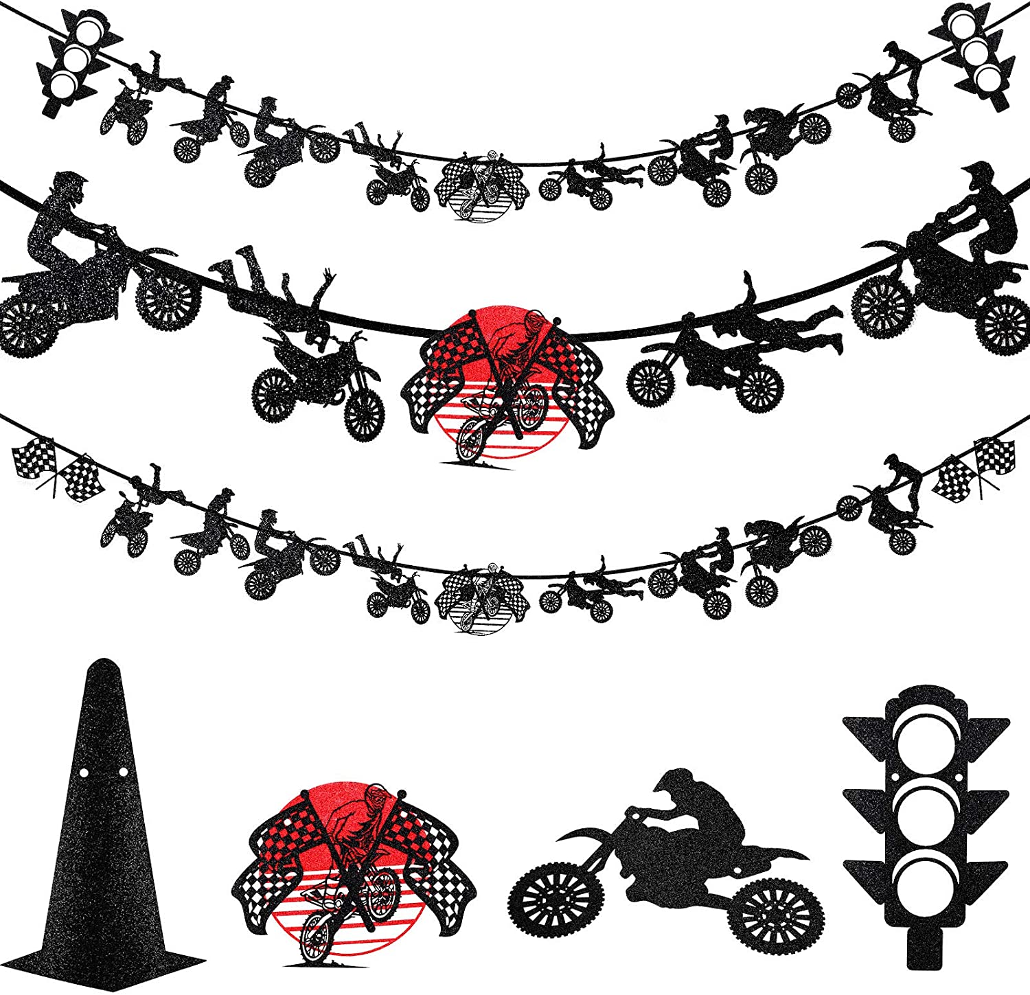 Details about   18 Pieces Dirt Bike Party Sign Laminated Riding Cutouts Signs Motorcycle Room 6 
