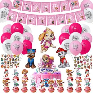 Paw Patrol Party Supplies Skye Pink Happy 3rd Birthday Balloon Decoration Kit 