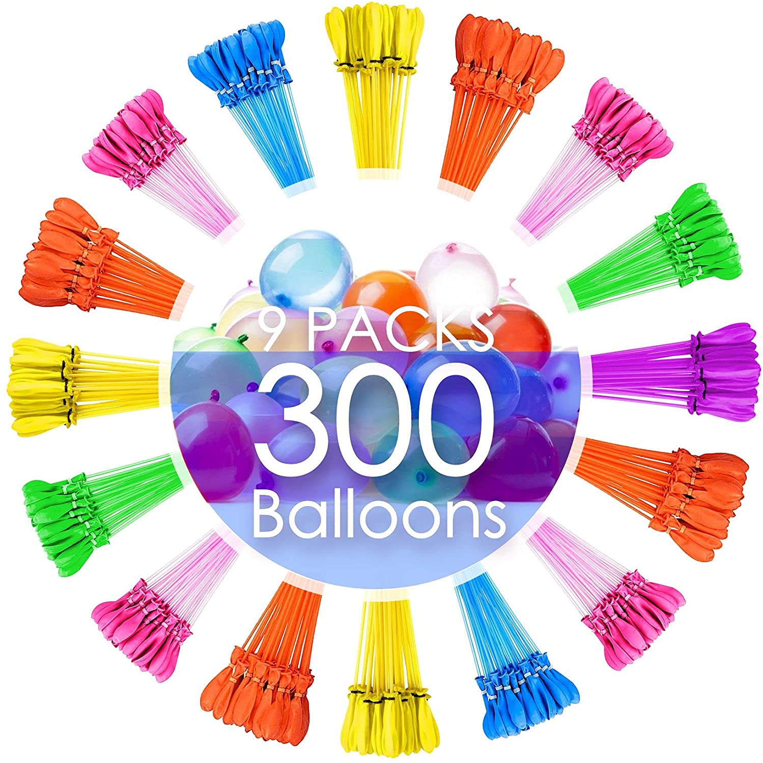 FEECHAGIER Water Balloons for Kids Girls Boys Balloons Set Party Games Quick Fill 444 Balloons 12 Bunches for Swimming Pool Outdoor Summer Fun 12