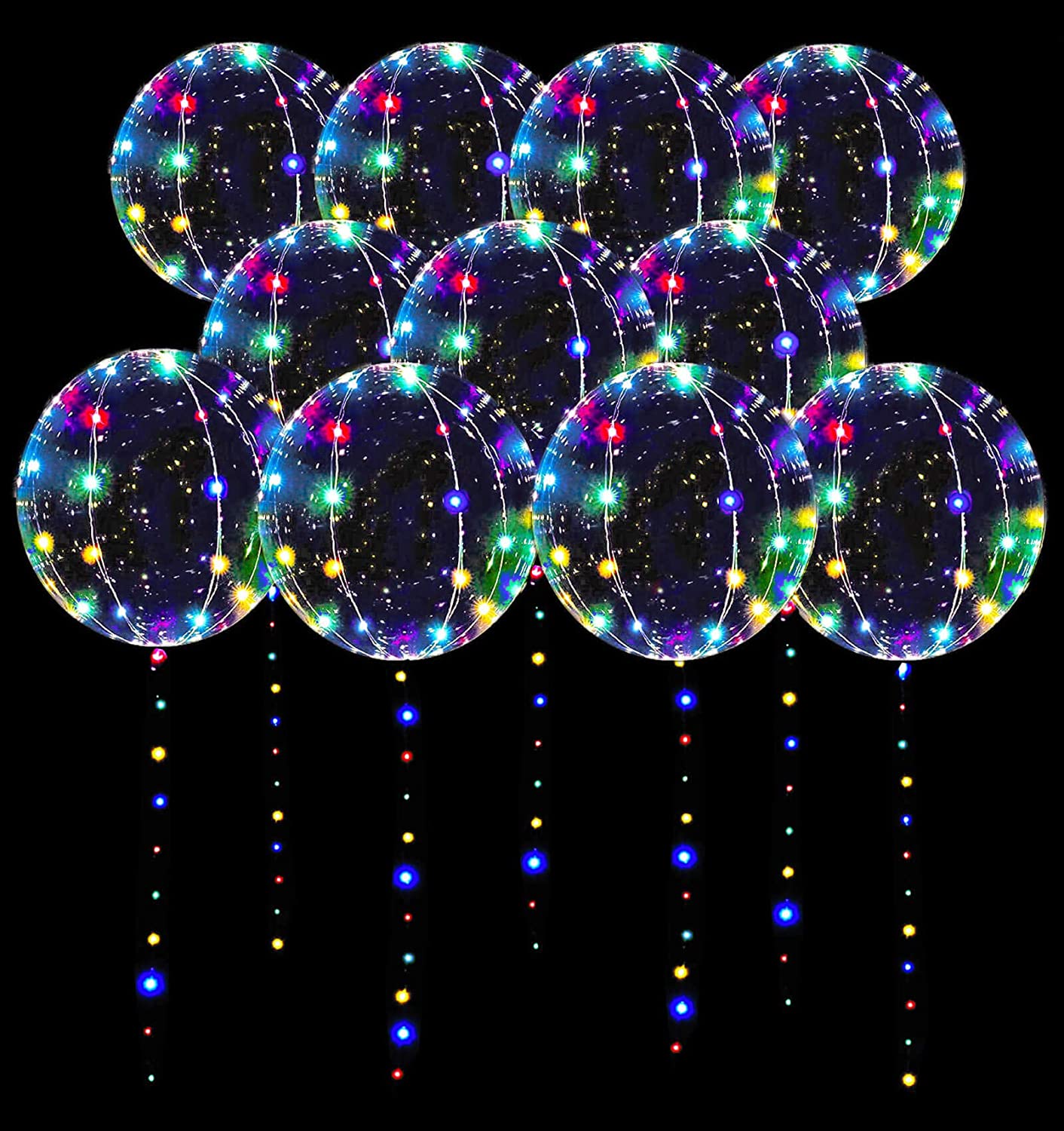 Cool Christmas Decoration LED String Light With Transparent Helium Balloons 18" 
