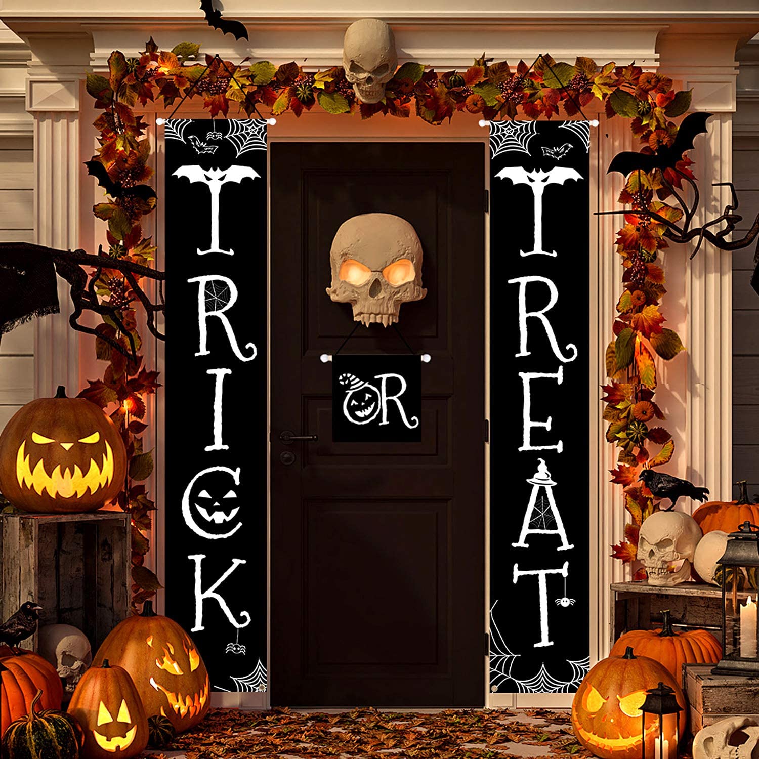 Details about   Halloween Banners Trick or Treat,Outdoor Indoor Halloween Decorations Welcome or 