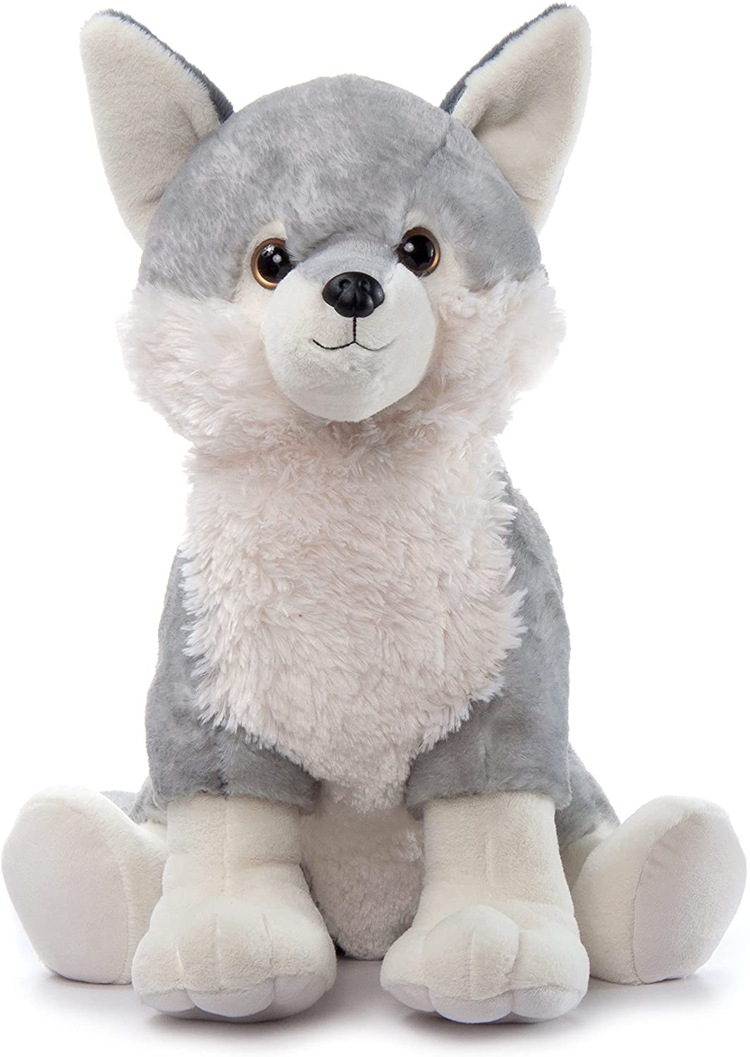 Wolf 12'' Soft Plush Zoo Animals Hand Puppets for Kids Pretend Role Play 