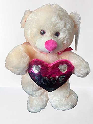 14" Teddy Bear Plush Stuffed Animal Doll Toy LOVE U Pink Heart Valentine's Day 