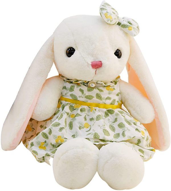 Khaki Stuffed Bunny Toys Plush Rabbit Dolls for Kid Girl Boy Christmas Gift 7'' 