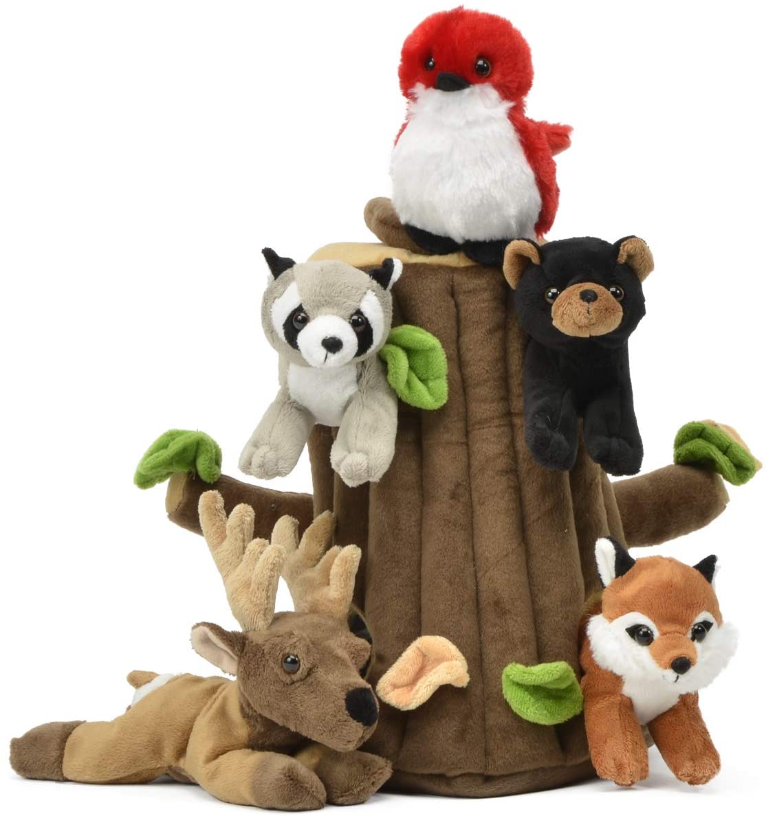 Tree Stump Special Edition Plush Treehouse with Animals Five 5 Stuffed 