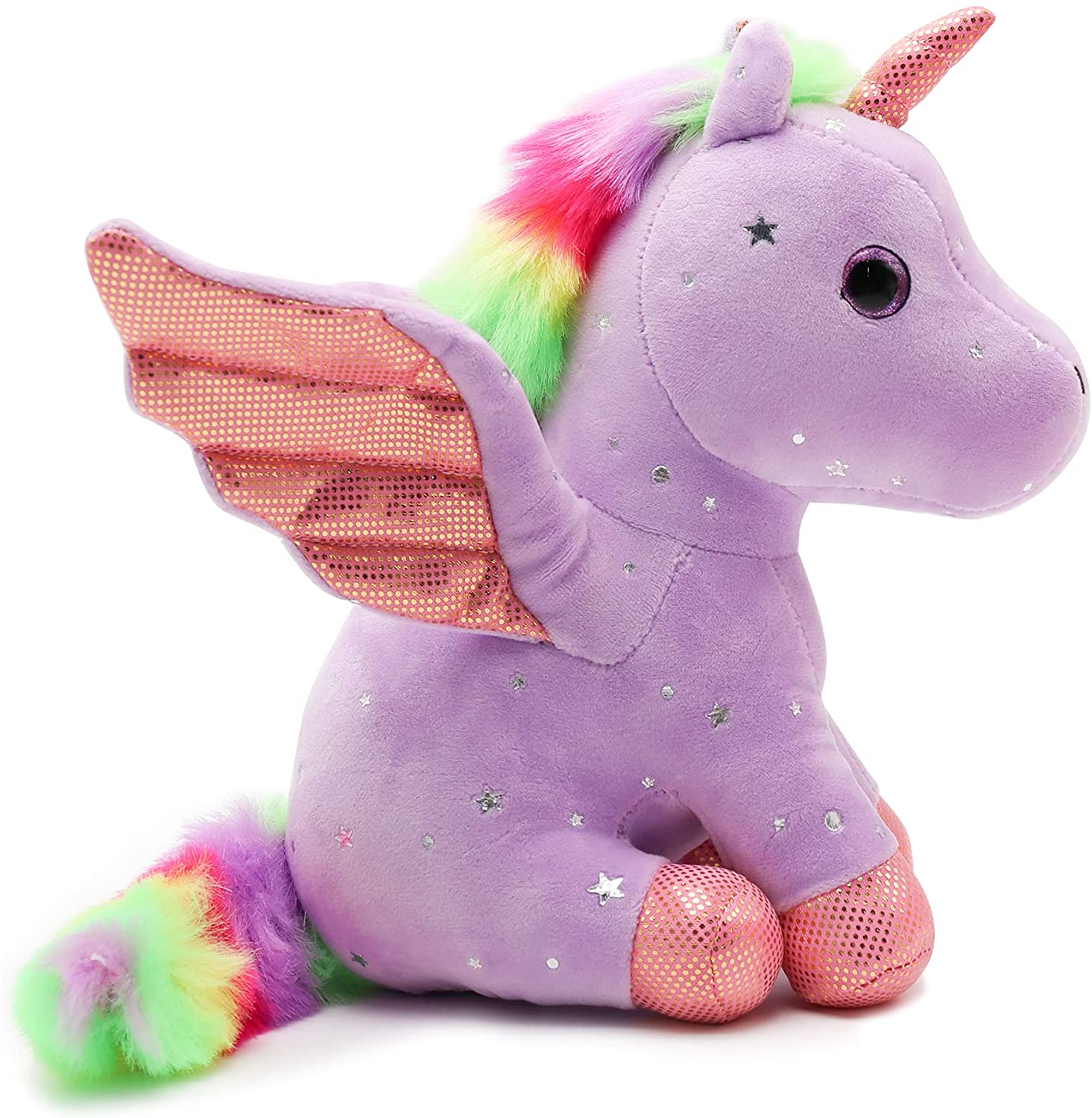 Rainbow Unicorn Stuffed Animal Plush Toy Gift for Girls Kids Birthday Christmas 