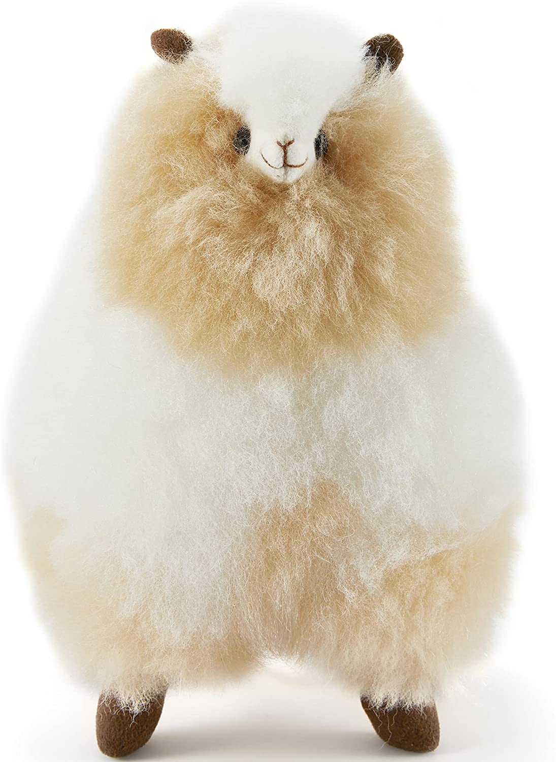 Soft and Cuddly 100% Baby Alpaca Fur 9 inch White Alpaca Plush Doll Handmade 