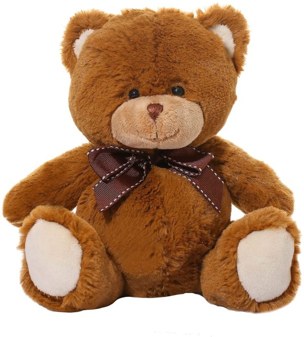 8 Inches Soft Gifts for Birthday Brown WILDREAM Plush Teddy Bear Stuffed Animals with Ribbon Bow Shaggy Stuffed First Teddy Bear Plush for Boys/ Girls/ Boyfriends/ Girlfriends 