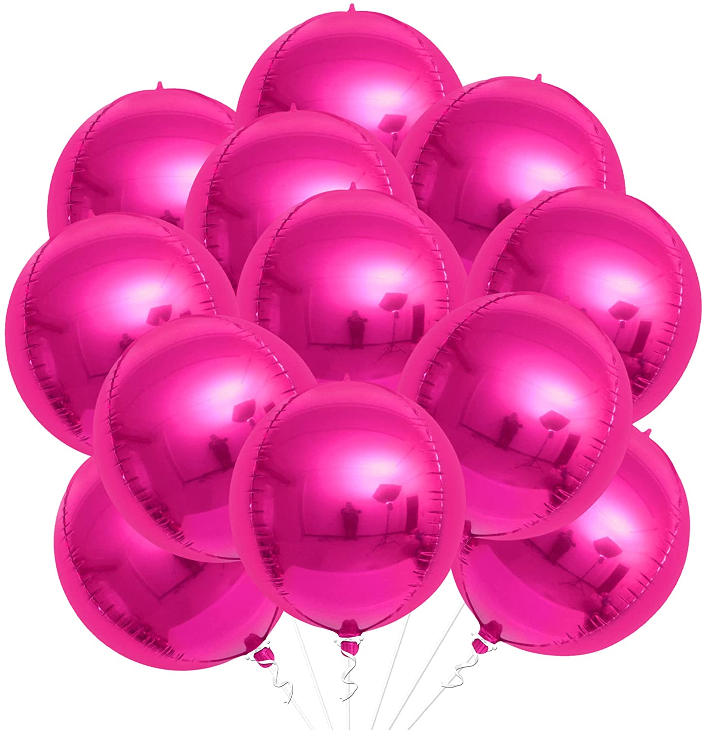 toxiciteit streng Indirect Big 22 Inch Hot Pink Balloons for Birthday – Pack of 12 | Large 360 Degree  Round Sphere 4D Pink Mylar Balloons | Mirror Finish Foil Metallic Pink  Balloons for Bridal Shower,