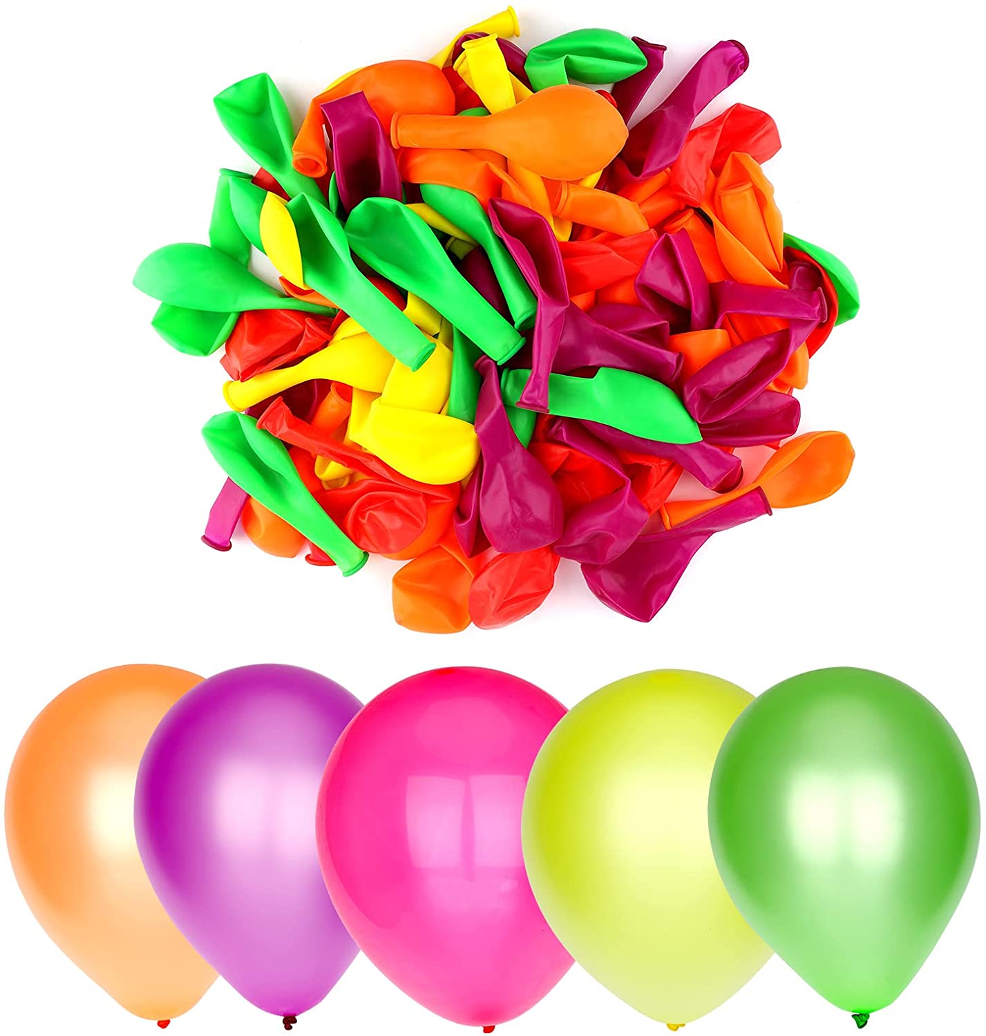 5 ballons néons - Fluo - Happy Family