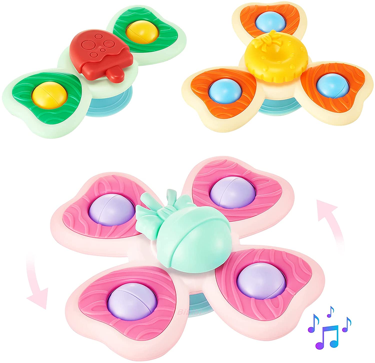 Suction Cup Spinner Toys for Babies，Toddler Fidget Toys Age 1-2, Suction  Cup Bath Toys, Sensory Toys for Toddlers 1-3, Birthday Gifts for Girl Boy